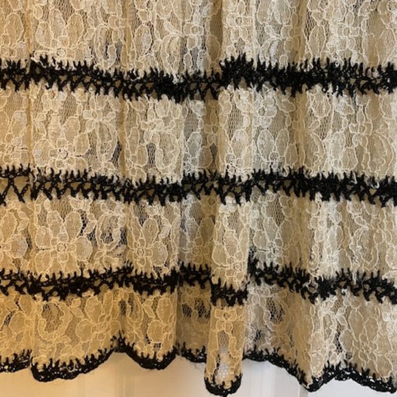 Free People Crochet/Lace Spaghetti Straps Midi Dress Black/Ivory Size XS - Picture 6 of 12